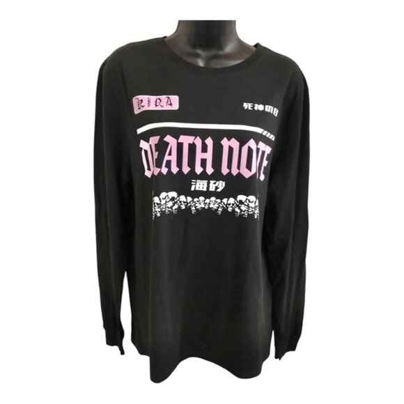 Death Note Misa Amane pink graphic print black long‎ sleeve tshirt size XL new - Picture 12 of 17